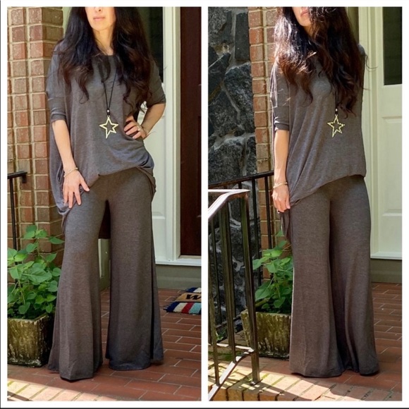 #05 MAVY - ✨PLUS SIZE✨GREY FABULOUS WIDE LEG PANTS - Picture 5 of 5